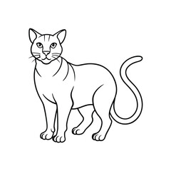 Abstract Cat Outline Minimal Art, Cat line art vector, Cute Cat Outline Vector Design