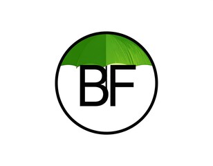 Green umbrella logo with initials