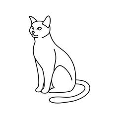Abstract Cat Outline Minimal Art, Cat line art vector, Cute Cat Outline Vector Design
