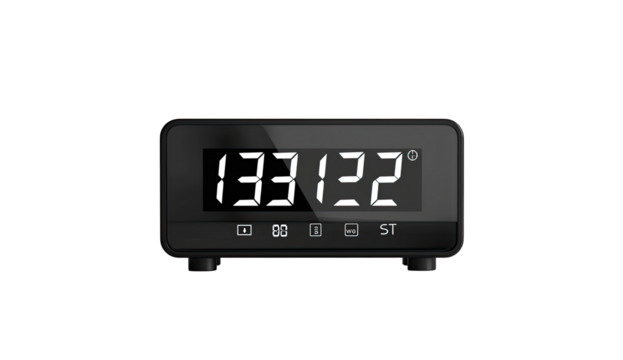 Sleek black digital clock with large display