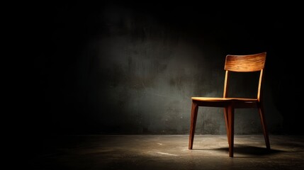Wooden chair spotlight minimalist