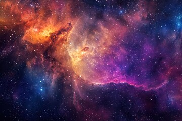 Obraz premium Outer space scene with colorful gas clouds