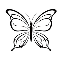 silhouette image of a butterfly with a transparent background