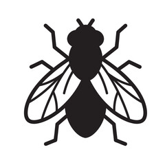 silhouette image of a fly with a transparent background