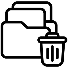 Delete outline, mini illustration icon. use for modern concept, print, UI, UX kit, web and app development. Vector related to office, education, examination and more.