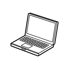 Fototapeta premium Minimalist Laptop Line Art Illustration, Technology Concept Laptop Line Artwork