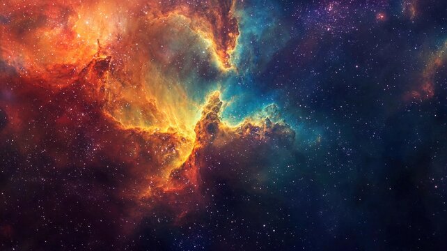 Fantasy space art with vivid cosmic colors