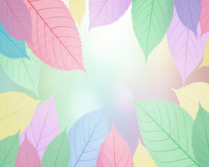 Obraz premium Soft pastel-toned leaf illustration with gentle colors.