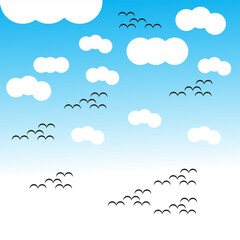 Background in blue tones with white clouds