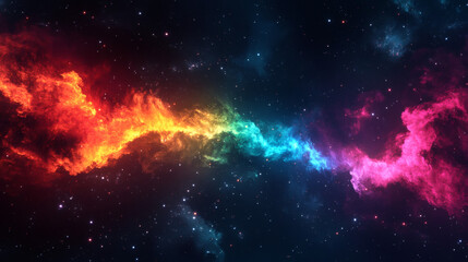 Colorful nebulae and stars in deep space.