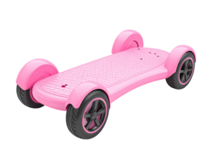 Pink electric scooter, top-down view