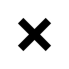 Obraz premium Cross sign silhouette icon vector flat design.