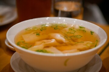 High resolution close up color image of a hot delicious noddle ramen soup- Dubai