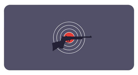 A pistol silhouette is dead center on a bullseye target
