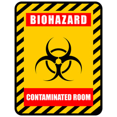 Biohazard, contaminated room, sign vector