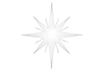 Obraz premium Glowing eight-pointed star radiating light on a transparent background, ideal for christmas, holiday, or festive designs