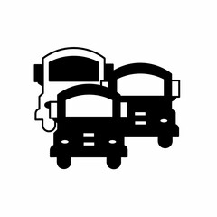 Bus symbol. Flat linear design. Bus icon. Isolated vector element.