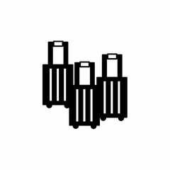 Suitcase symbol. Flat linear design. Suitcase icon. Isolated vector element.