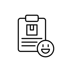 Package review outline icons, minimalist vector illustration ,simple transparent graphic element .Isolated on white background