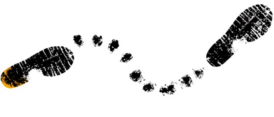 Human shoe prints. Illustration on transparent background 