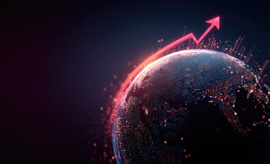 Digital Earth with upward trend