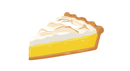 Tart Slice Delicious baked sweet filling with meringue layer in a decorative crust