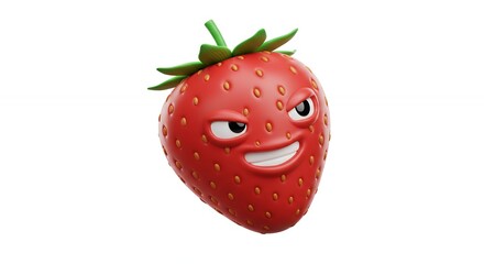Obraz premium Angry strawberry emoji