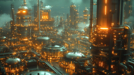 Naklejka premium Design a hologram-assisted refinery control center