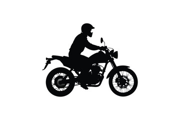 Obraz premium contemporary innovative creative digital colorful vibrant crisp clean stylish elegant modern detailed professional high quality Silhouette of a Person Riding a Motorcycle in a Minimalist Style