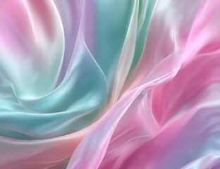 Obraz premium Smooth, pastel-toned silk fabric drapes in swirling folds