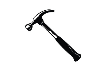 vibrant crisp clean stylish elegant modern detailed professional high quality Silhouette of a Hammer with a Curved Claw Emphasizing Craftsmanship and Precision in a Minimalistic Representation