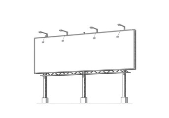 Obraz premium A billboard structure is displayed with a blank canvas for advertisement