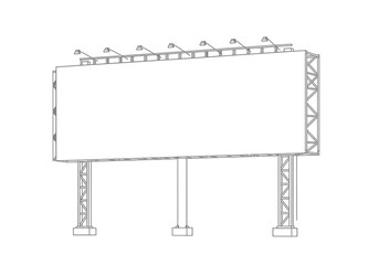 Fototapeta premium A billboard structure with lighting elevated on supports