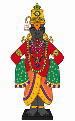hand drawn digital art of lord vithhal