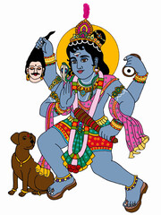 hand drawn digital art of lord bhairava