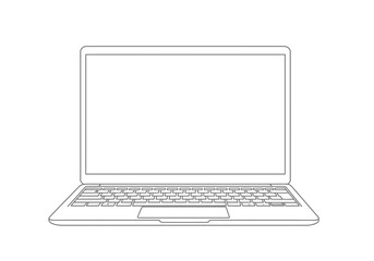 A laptop featuring a screen keyboard  trackpad is displayed against a white background