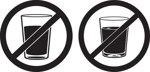 No drinks allowed sign silhouette