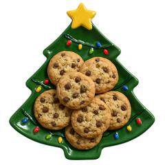 Holiday Cookies Served on a Christmas-Themed Plate