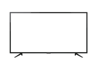Blackframed TV on a white background with the screen clear revealing only the outline