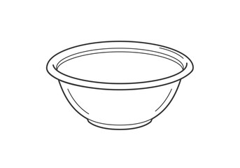 Bowl illustration round shape thick rim and slight perspective on a white background