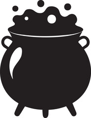  Cauldron silhouette, cauldron vector illustration, Halloween witches black cauldron isolated on vector illustration