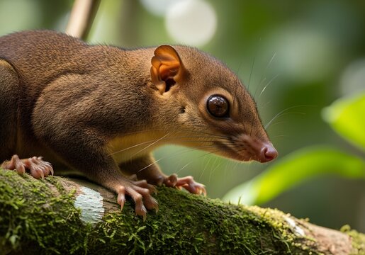 Close up of a Common Treeshrew (Tupaia glis) in Sabah, Borneo, Malaysia
