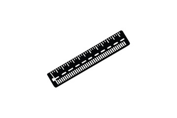 colorful vibrant crisp clean stylish elegant modern detailed professional high quality Silhouette Ruler Icon with Various Measurement Lines and Numbers for Precision in Design and Layout