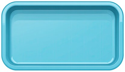Empty light teal rectangular tray