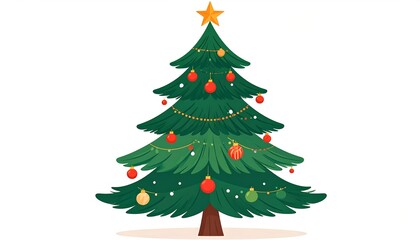 Festive Christmas tree illustration