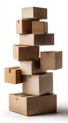 Obraz premium Stacked cardboard boxes, abstract composition