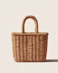 Light beige woven tote bag