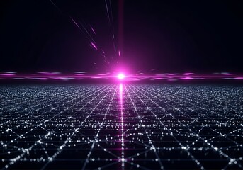 Stunning digital network with glowing data points and vibrant energy, perfect for tech concepts