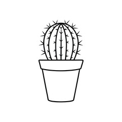 Succulent flower. Floral plants botanical cactus. cactus line art vector