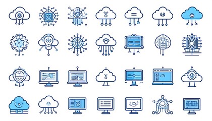 Collection of cloud computing icons